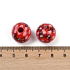 Painted Wood European Beads WOOD-F017-04E-3