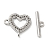 Brass Micro Pave Clear Cubic Zirconia Toggle Clasps KK-N254-69P-1