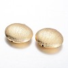 Flat Round Brass Textured Beads KK-E671-01C-1