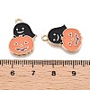 Halloween Theme Rack Plating Alloy Enamel Pendants ENAM-N056-358B-3