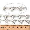 304 Stainless Steel Heart Link Chains CHS-G042-04P-2