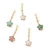 Natural Gemstone Star Pendants PALLOY-JF01505-1