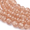 Spray Painted Crackle Glass Beads Strands CCG-Q001-8mm-05-3