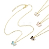 Alloy Enamel Butterfly Pendant Necklaces NJEW-JN05143-4