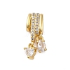Brass Micro Pave Cubic Zirconia Tube Bails KK-P289-08G-1