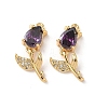 Brass Micro Pave Cubic Zirconia Pendants KK-D504-09A-G-1