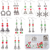 Christmas Theme DIY Alloy & Glass Dangle Earring Making Kits DIY-SC0027-64-1