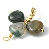 Saint Patrick's Day Natural & Synthetic Mixed Gemstone Shamrock Pendants PALLOY-JF02235-3