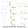 Square Brass Linking Rings KK-SC0001-76-2
