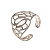 304 Stainless Steel Hollow Leaf Wide Open Cuff Bangles for Women WG4B663-02-3