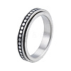 Non-Tarnish 201 Stainless Steel Flat Round Rotating Ring RJEW-N043-27-1