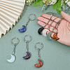 8Pcs 8 Styles Moon Gemstone Keychains KEYC-FH00002-3