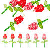 8Pcs 2 Colors Glass Seed Beaded Rose Pendants PALLOY-TA00352-2