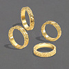Brass Crushed Ice Pattern Finger Rings FS-WG1F485-04-4