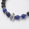 Natural Lava Rock Beads Stretch Bracelets BJEW-I241-16B-2