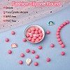 100Pcs Silicone Beads Round Rubber Bead 15MM Loose Spacer Beads for DIY Supplies Jewelry Keychain Making JX443A-2