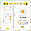 2Pcs 2 Styles Cloth Flower Hippie Headband Floral Crown OHAR-CP0001-18A-2