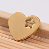 Ion Plating(IP) 304 Stainless Steel Heart with Star Charms STAS-L159-05G-2