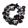 Handmade Foil Glass with Gold Sand Lampwork Beads Strands FOIL-Q002-08A-2