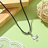 Antique Silver Alloy Bird Pendant Necklaces NJEW-JN04558-4