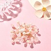 Natural Rose Quartz Chips & Pearl Beaded Flower Brooch Pin JEWB-BR00098-03-2