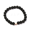 Natural Lava Rock Stretch Bracelets Sets BJEW-JB06700-4