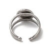 304 Stainless Steel Cuff Ring Settings STAS-E202-02B-P-3