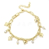 Brass Micro Pave Clear Cubic Zirconia Charm Bracelets BJEW-C083-14G-4