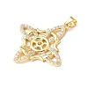 Brass Micro Pave Clear Cubic Zirconia Pendants KK-E799-06B-G-2