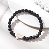Natural Lava Rock Beads Stretch Bracelets for Women BJEW-JB13268-1
