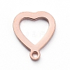 PVD Vacuum Plating 304 Stainless Steel Open Heart Charms LS-STAS-G215-14RG-1