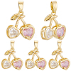 10Pcs Brass Micro Pave Cubic Zirconia Charms KK-BBC0019-45-1