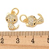 Rack Plating Brass Micro Pave Clear Cubic Zirconia Pendants KK-B093-02C-G-3