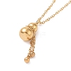 Ion Plating(IP) 304 Stainless Steel Gourd Pendant Necklace for Women NJEW-A004-22G-2