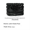 4Pcs 4 Styles Cowhide & Imitation Leather & Beaded Bracelet Set for Men Women FS-WG0FA9F-01-2