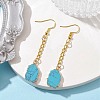 Nuggets Synthetic Turquoise Dangle Earrings EJEW-JE05683-01-2