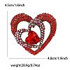 Heart Alloy Rhinestone Brooches for Backpack Clothes PW-WGF90AF-01-5