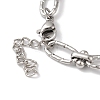 Non-Tarnish 304 Stainless Steel Textured Oval Link Chain Bracelets for Women BJEW-B092-08P-03-3