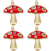 6Pcs Autumn Theme Real 18K Gold Plated Brass Micro Pave Cubic Zirconia Pendants ZIRC-BBC0002-34-1