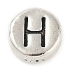925 Sterling Silver Flat Round with Letter Beads LS-STER-G044-01AS-H-1
