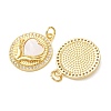 Brass Micro Pave Clear Cubic Zirconia Pendants KK-CBADE12-02D-G-2