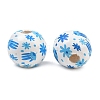 Printed Wood European Beads WOOD-G029-06A-2