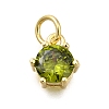 Brass Pave Cubic Zirconia Pendants KK-V002-23G-03-1