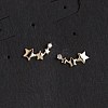 Rhodium Plated 925 Sterling Silver Silver Star Stud Earrings STER-BB71180-A-2
