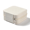 Square PU Leather Jewelry Zipper Storage Boxes CON-K002-04A-2