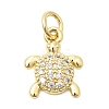 Brass Pave Clear Cubic Zirconia Pendants KK-G554-08A-G-1