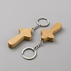 Natural Wood Pendant Keychain KEYC-WH0027-107B-2