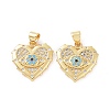 Brass Micro Pave Cubic Zirconia Pendants ZIRC-P106-37G-2