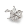 925 Sterling Silver Pave Clear Cubic Zirconia Flower Pendant Bails STER-P068-05P-2