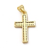 Rack Plating Brass Micro Pave Cubic Zirconia Pendants KK-E072-03G-2